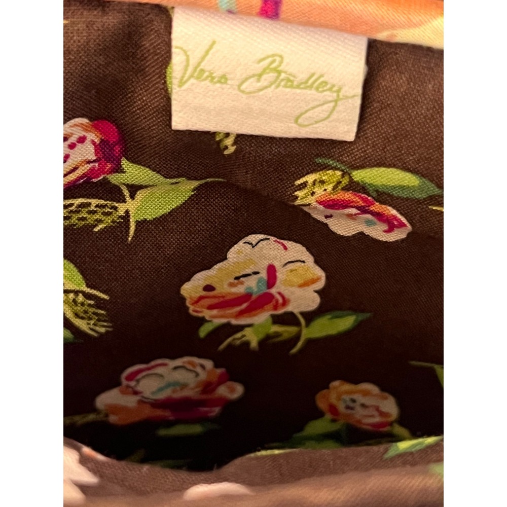 Vera Bradley Crossbody Bag Women One Size Brown Floral Quilted Cotton Boho Purse - Picture 7 of 11